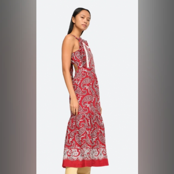 Sea New York Theodora Red Apron Dress US 6 - Picture 5 of 13